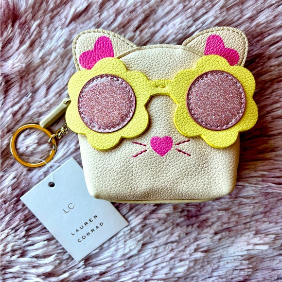 LC Lauren Conrad Sunglasses Kitty Coin Pouch - Picture 1 of 9